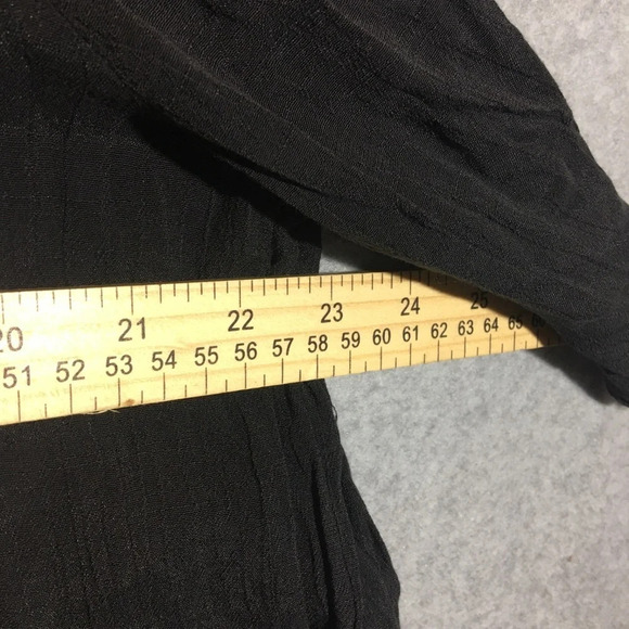 Womens Chicos Swimsuit Coverup Button Up Shirt Dress Black Sheer Casual Summer - Picture 3 of 5